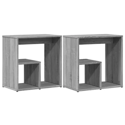 vidaXL Stranska mizica 2 kosa siva sonoma 50x30x50 cm inženirski les