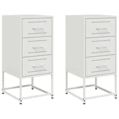 vidaXL Nočna omarica 2 kosa bela 36x39x78 cm jeklo