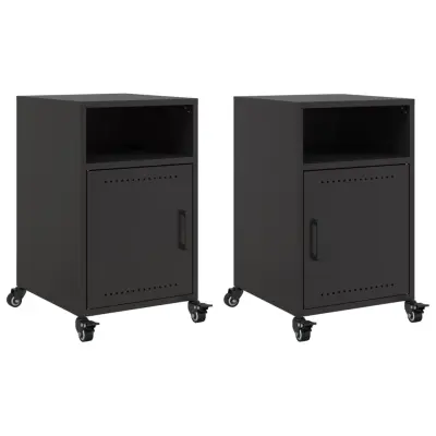vidaXL Nočna omarica 2 kosa črna 36x39x59 cm jeklo