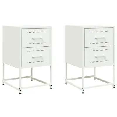 vidaXL Nočna omarica 2 kosa bela 36x39x60,5 cm jeklo