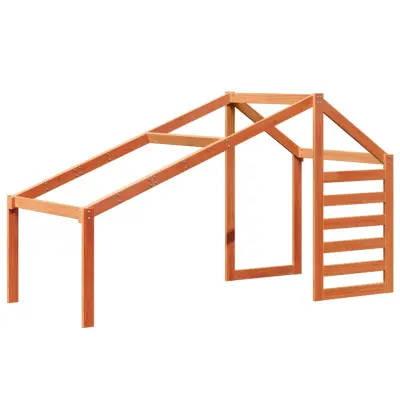 vidaXL Streha za otroško posteljo voščeno rjava 198x87x113 cm borovina