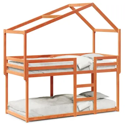 vidaXL Pograd s streho voščeno rjav 75x190 cm trdna borovina
