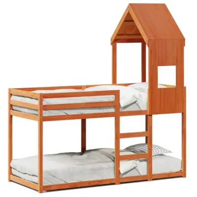 vidaXL Pograd s streho voščeno rjav 75x190 cm trdna borovina