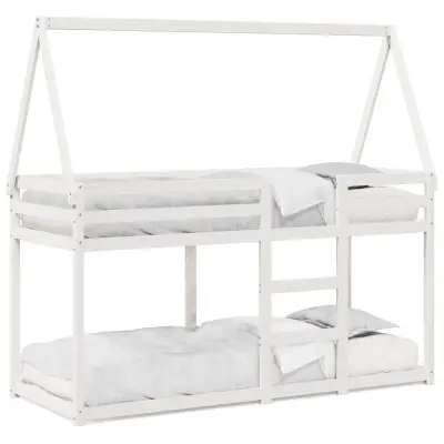 vidaXL Pograd s streho bel 90x190 cm trdna borovina