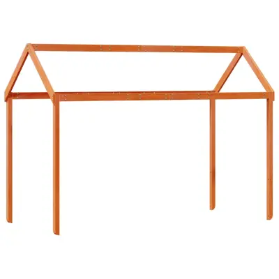 vidaXL Streha za otroško posteljo rjava 207x95,5x159 cm borovina