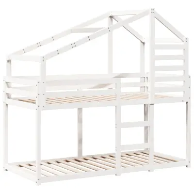 vidaXL Pograd s streho bel 90x190 cm trdna borovina