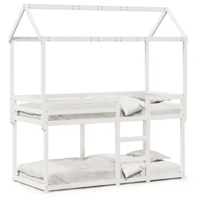 vidaXL Pograd s streho bel 75x190 cm trdna borovina
