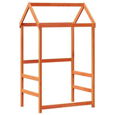 vidaXL Streha za otroško posteljo rjava 118x70x176,5 cm borovina