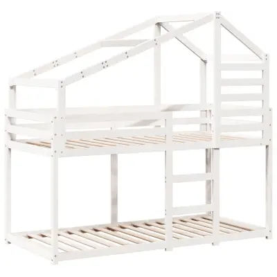 vidaXL Pograd s streho bel 75x190 cm trdna borovina