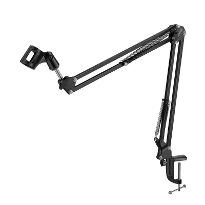 Stojalo za mikrofon, zgibna vzmetna roka, namizni nosilec, Linq - crna