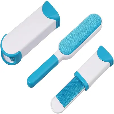 Odstranjevalec krzna/krtača za vlakna 2 kosa belo/modra