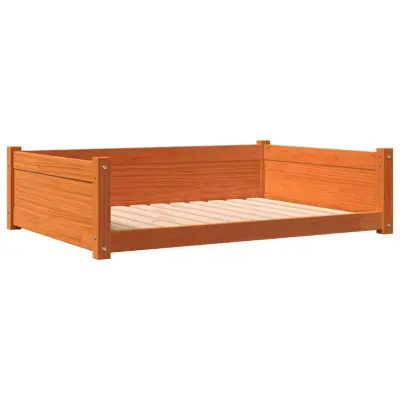 vidaXL Pasja postelja voščeno rjava 105,5x75,5x28 cm trdna borovina