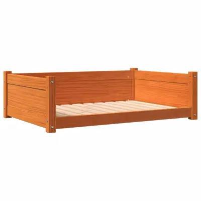 vidaXL Pasja postelja voščeno rjava 95,5x65,5x28 cm trdna borovina