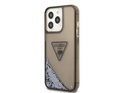 Guess, Ohišje za Apple iPhone 14 Pro Glitter Palm, ?rna