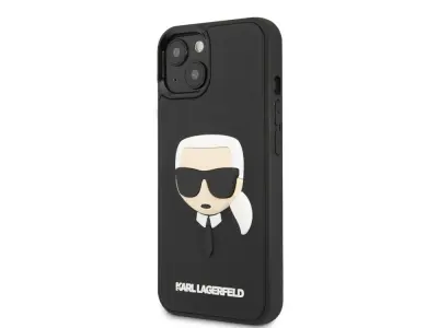 Karl Lagerfeld, Ohišje za Apple iPhone 14 3D guma Karlova glava, ?rna