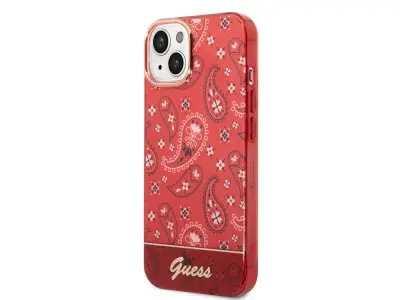 Guess, Ohišje za Apple iPhone 14 Plus TPU Bandana, Rde?a