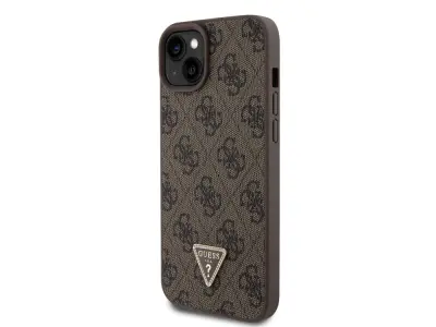 Guess, Trdo ohišje za Apple iPhone 15 Plus Triangle Strass 4G, Rjava