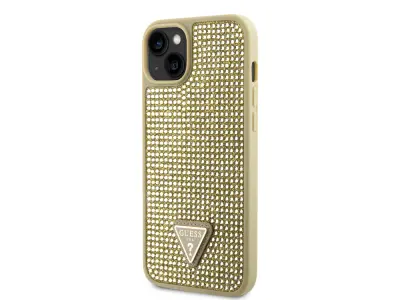 Guess, Trdo ohišje za Apple iPhone 15 Triangle Diamond, Zlata