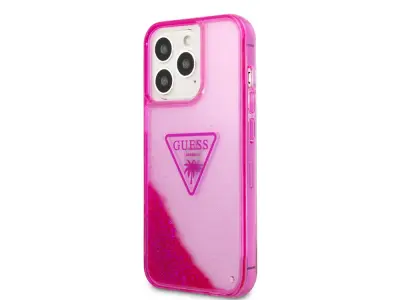 Guess, Ohišje za Apple iPhone 14 Pro Glitter Palm, Roza
