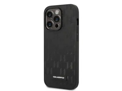 Karl Lagerfeld, Apple iPhone 14 Pro Max PU ohišje Saffiano Monogram, Črna