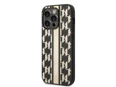 Karl Lagerfeld, Ohišje za Apple iPhone 14 Pro Max PU Monogram Stripe, ?rna