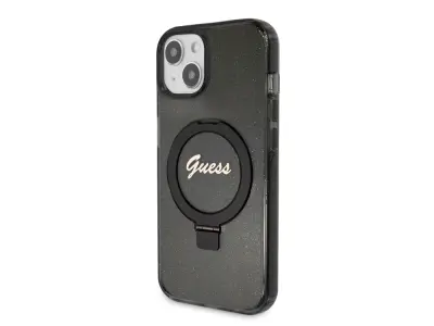Guess, Magsafe ohišje za Apple iPhone 15 Plus TPU Ring Stand, ?rna