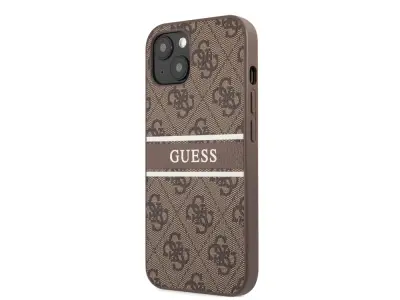 Guess, Trdo ohišje za Apple iPhone 13 Mini PU 4G Stripe, Rjava