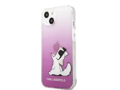 Karl Lagerfeld, Ohišje za Apple iPhone 14 Plus Choupette Eat, Roza