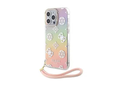 Guess, Ohišje za Apple iPhone 15 Pro TPU Peony s trakom za roko, Ve?barvno