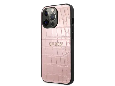 Guess, Apple iPhone 13 Pro PU ovitek Croco, Roza