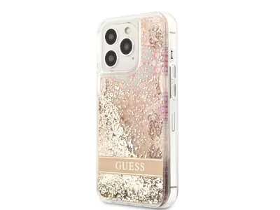 Guess, Apple iPhone 14 Pro Max Cvetli?ni etui s plavajo?imi bleš?icami, Zlata