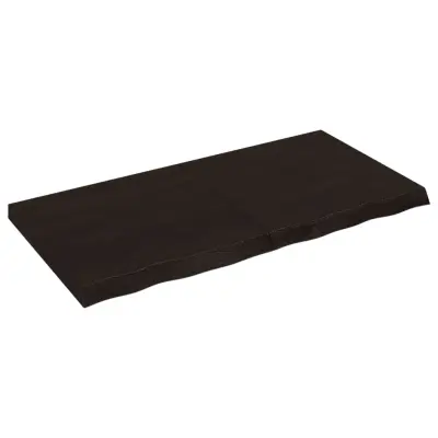vidaXL Kopalniški pult temno rjav 120x60x(2-6) cm obdelan trden les