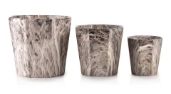 Neva Marmor Komplet 3 cvetličnih loncev Xd: 16Xh14/D: 12,5Xh12/M: 8,5H9Cm