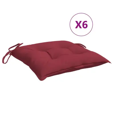 vidaXL Blazine za stole 6 kosov vinsko rdeče 40x40x7 cm oxford tkanina
