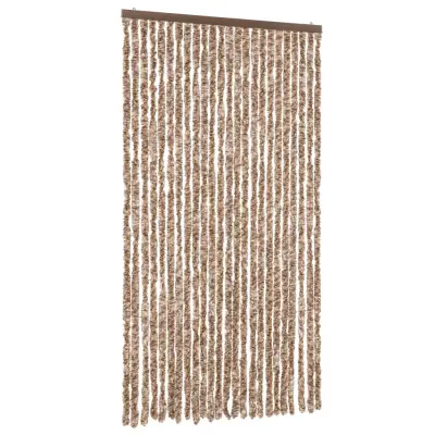 vidaXL Zavesa proti mrčesu bež in temno rjava 100x200 cm šenilja