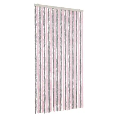 vidaXL Zavesa proti mrčesu srebrno siva in roza 100x230 cm šenilja