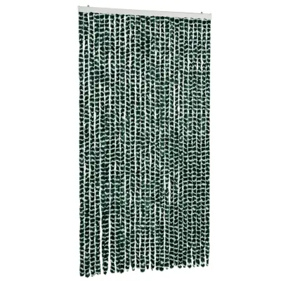 vidaXL Zavesa proti mrčesu zelena in bela 118x220 cm šenilja