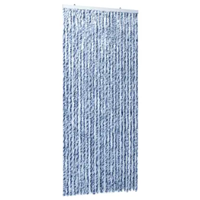 vidaXL Zavesa proti mrčesu modra in bela 100x230 cm šenilja