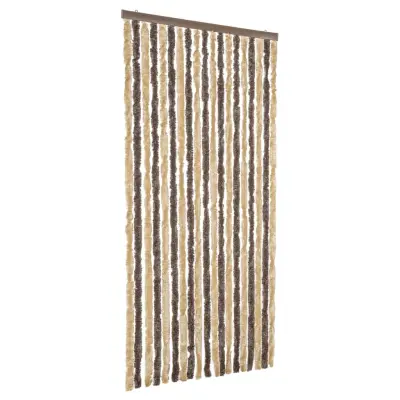 vidaXL Zavesa proti mrčesu temno rjava in bež 56x185 cm šenilja