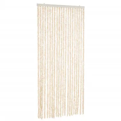 vidaXL Zavesa proti mrčesu bež in bela 90x200 cm šenilja