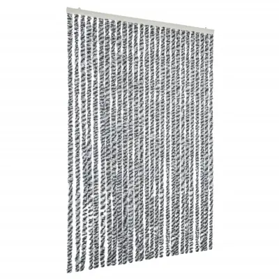 vidaXL Zavesa proti mrčesu siva in črna in bela 118x220 cm šenilja