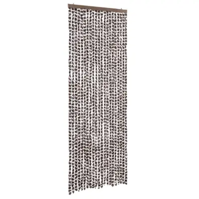 vidaXL Zavesa proti mrčesu rjava in bela 90x200 cm šenilja