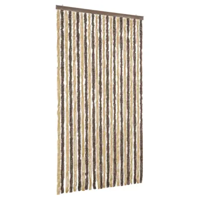 vidaXL Zavesa proti mrčesu temno rjava in bež 100x230 cm šenilja