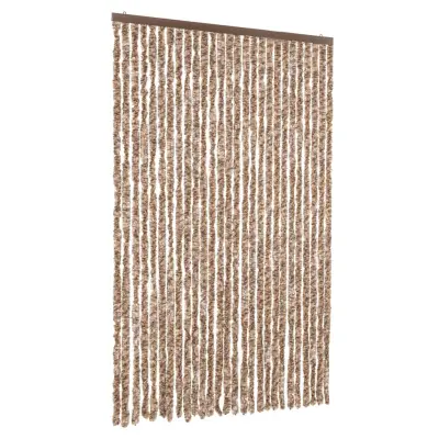 vidaXL Zavesa proti mrčesu bež in temno rjava 118x220 cm šenilja