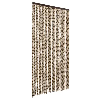 vidaXL Zavesa proti mrčesu bež in rjava 118x220 cm šenilja