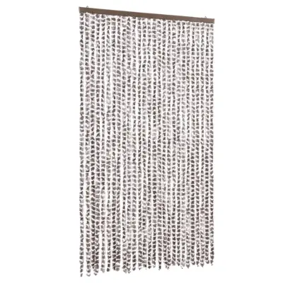 vidaXL Zavesa proti mrčesu taupe in bela 118x220 cm šenilja