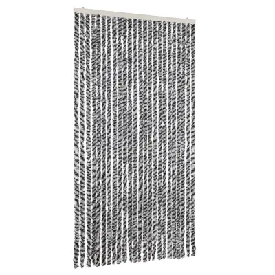 vidaXL Zavesa proti mrčesu siva in črna in bela 100x230 cm šenilja