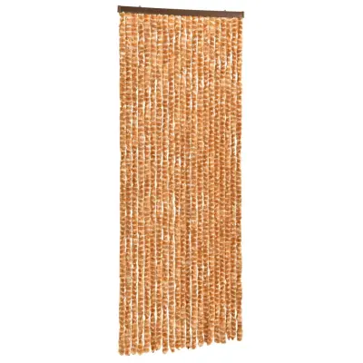 vidaXL Zavesa proti mrčesu oker in bela 100x230 cm šenilja