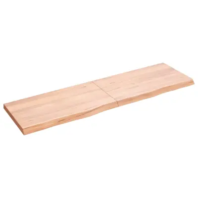 vidaXL Kopalniški pult svetlo rjav 140x40x(2-4) cm obdelan trden les