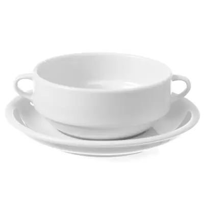 Bela porcelanasta steklenica za bujon OPTIMA 380ml, set 12 kos. - Hendi 770924